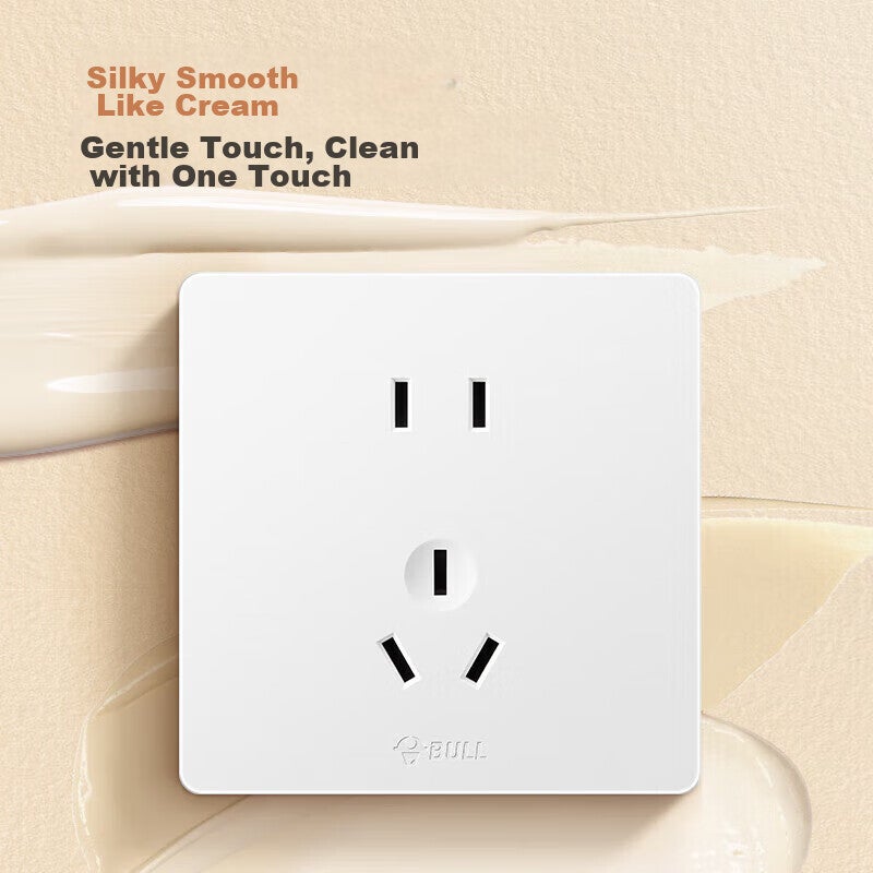 BULL Switch Socket G12 Series, 10A Five-Hole Socket, Cream Style 86-Type Panel, G12Z223S, Twilight Snow White - Image 3