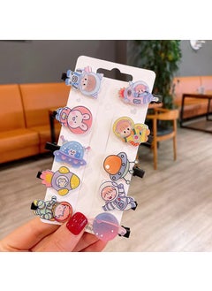 Generic Korean New Childrens Cartoon Coke Drink Bottle Hairpin Sweet Broken Hair Clip Milk Tea Juice Bangs Clip Planet Space Combination 