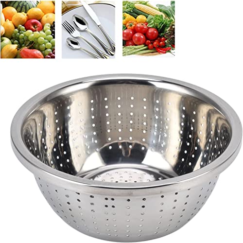 Yopple Stainless Steel Colander Bowl, Micro-Perforated Strainer, Multi-Purpose Vegetable, Fruit & Rice Washing Basket, Rust-Resistant Drain for Kitchen, Mixing & Salad Bowl - Image 5