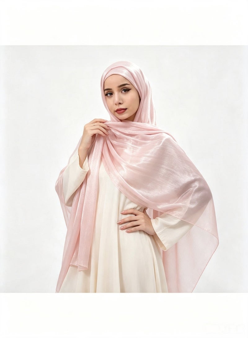 Women’s summer island-style silk crepe headscarf; a shimmering silk scarf that is light, breathable and radiant - Image 3