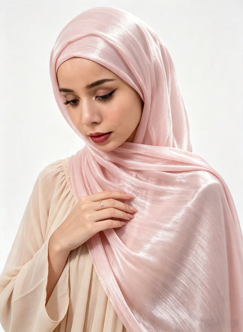 Women’s summer island-style silk crepe headscarf; a shimmering silk scarf that is light, breathable and radiant - Image 1
