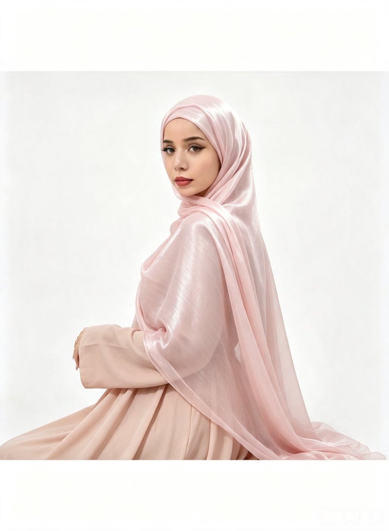 Women’s summer island-style silk crepe headscarf; a shimmering silk scarf that is light, breathable and radiant - Image 2