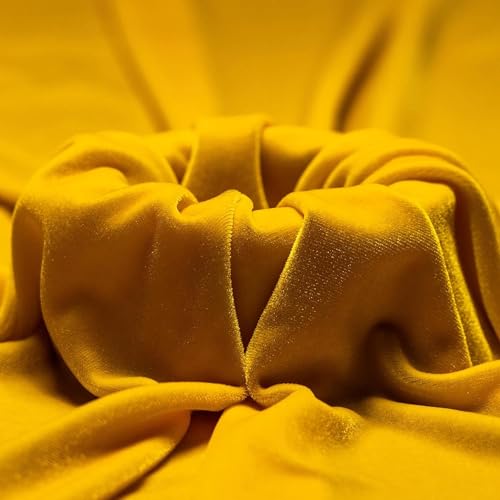Cottonfry Stretch Velvet Fabric | Luxury & Soft | 60" Wide Roll | 10% Spandex | Sewing, Apparel, Upholstery (1m, Lemon Yellow), Solid - Image 3