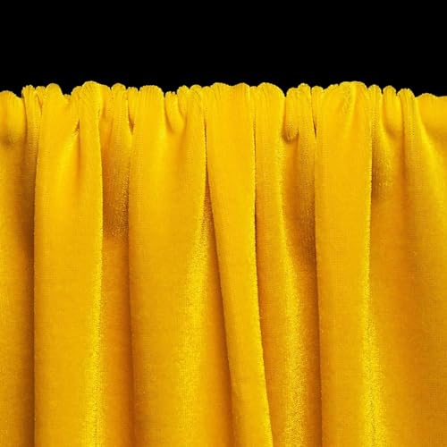 Cottonfry Stretch Velvet Fabric | Luxury & Soft | 60" Wide Roll | 10% Spandex | Sewing, Apparel, Upholstery (1m, Lemon Yellow), Solid - Image 2