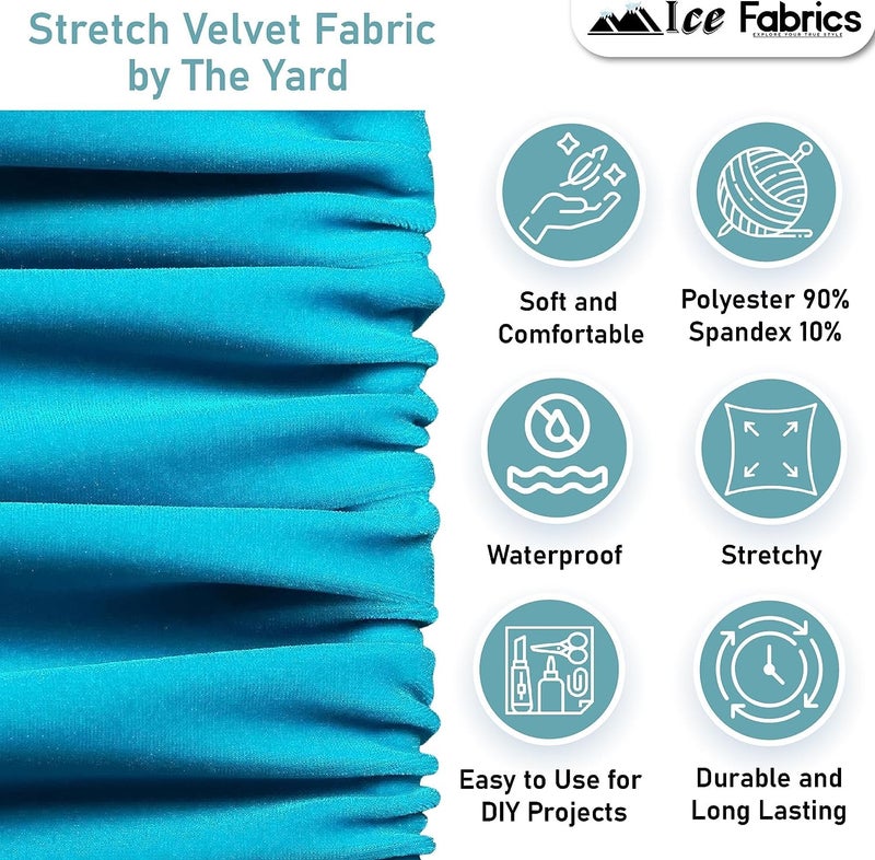Cottonfry Stretch Velvet Fabric | Luxury & Soft | 60" Wide Roll | 10% Spandex | Sewing, Apparel, Upholstery (1m, Lemon Yellow), Solid - Image 5