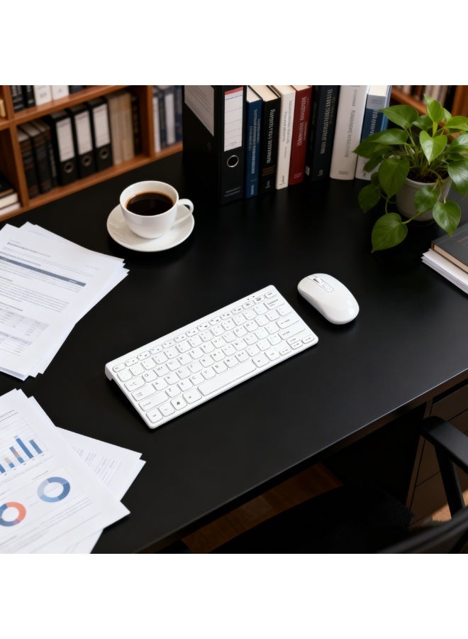 Wireless Keyboard and Mouse Combo Set, Right-Handed Mouse, 2.4 GHz Wireless USB, Compatible with PC, laptop, White - Image 4