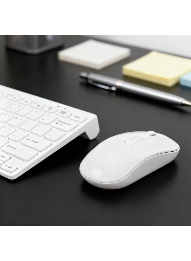 Wireless Keyboard and Mouse Combo Set, Right-Handed Mouse, 2.4 GHz Wireless USB, Compatible with PC, laptop, White - Image 5