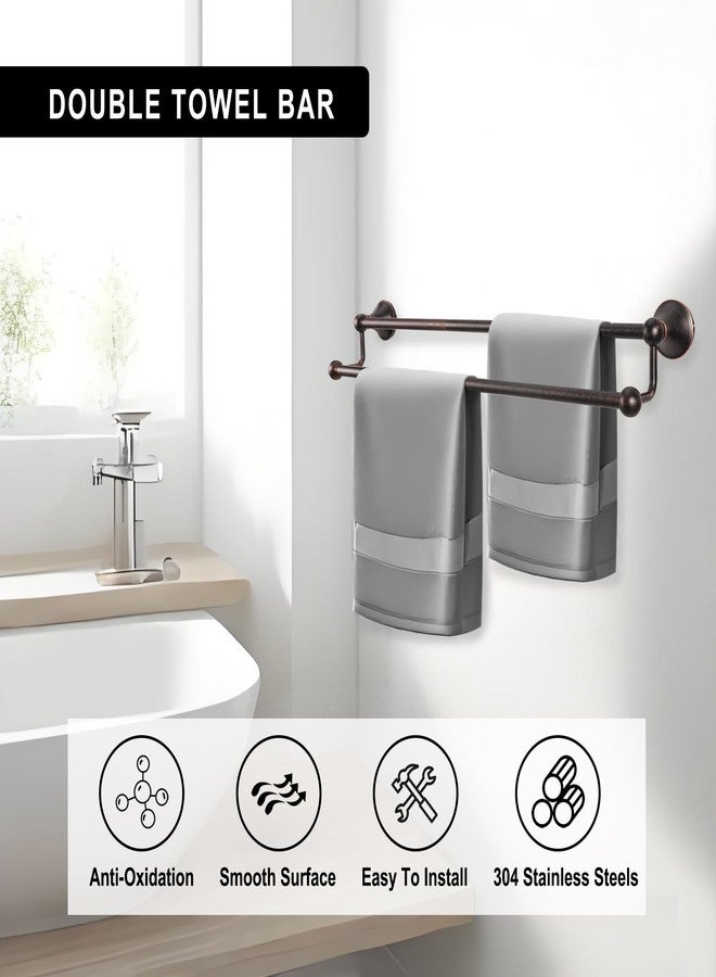 AGKXHDEC #304 Stainless Steel Double Towel Bar,Optional Different Length to installate (Oil Rubber Bronze, Double Towel bar) - Image 2