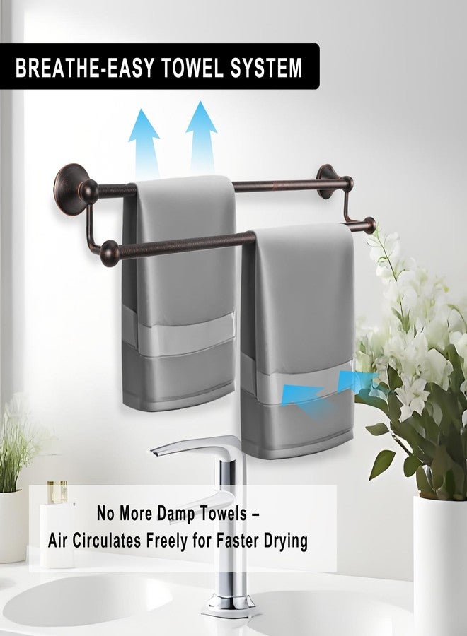 AGKXHDEC #304 Stainless Steel Double Towel Bar,Optional Different Length to installate (Oil Rubber Bronze, Double Towel bar) - Image 3