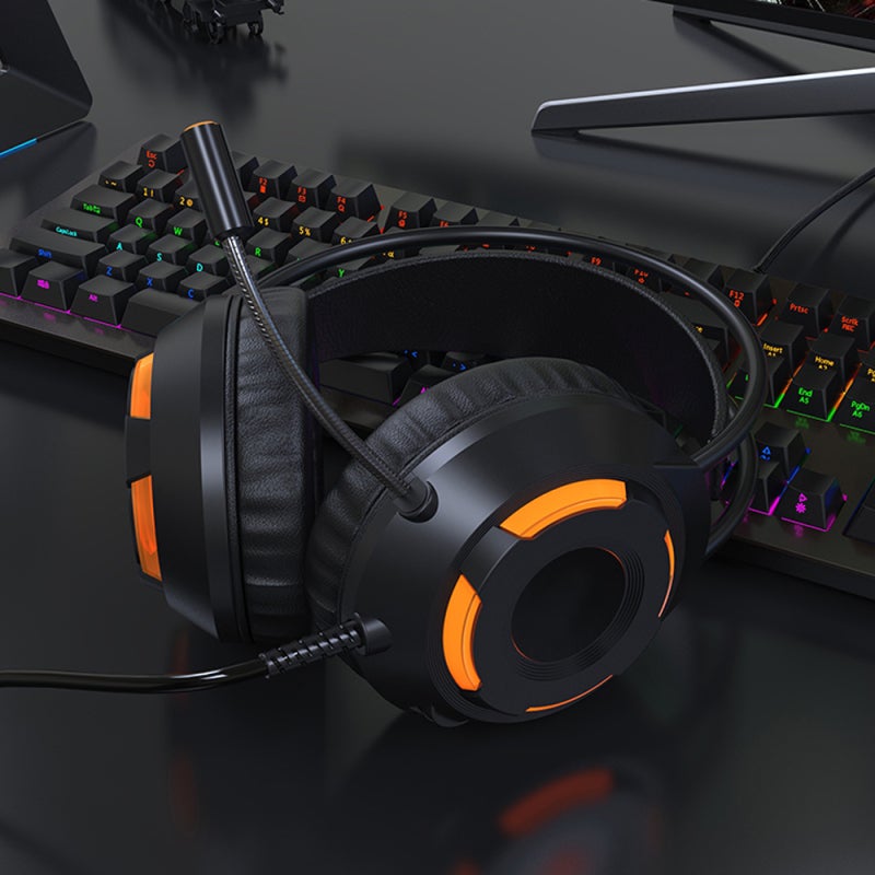 Gaming Headset: Black 50mm Drivers, 7.1 Surround Stereo Sound - Noise-Reduction Mic, Wired Headphones for PC Gaming & Extended Wear - Image 5