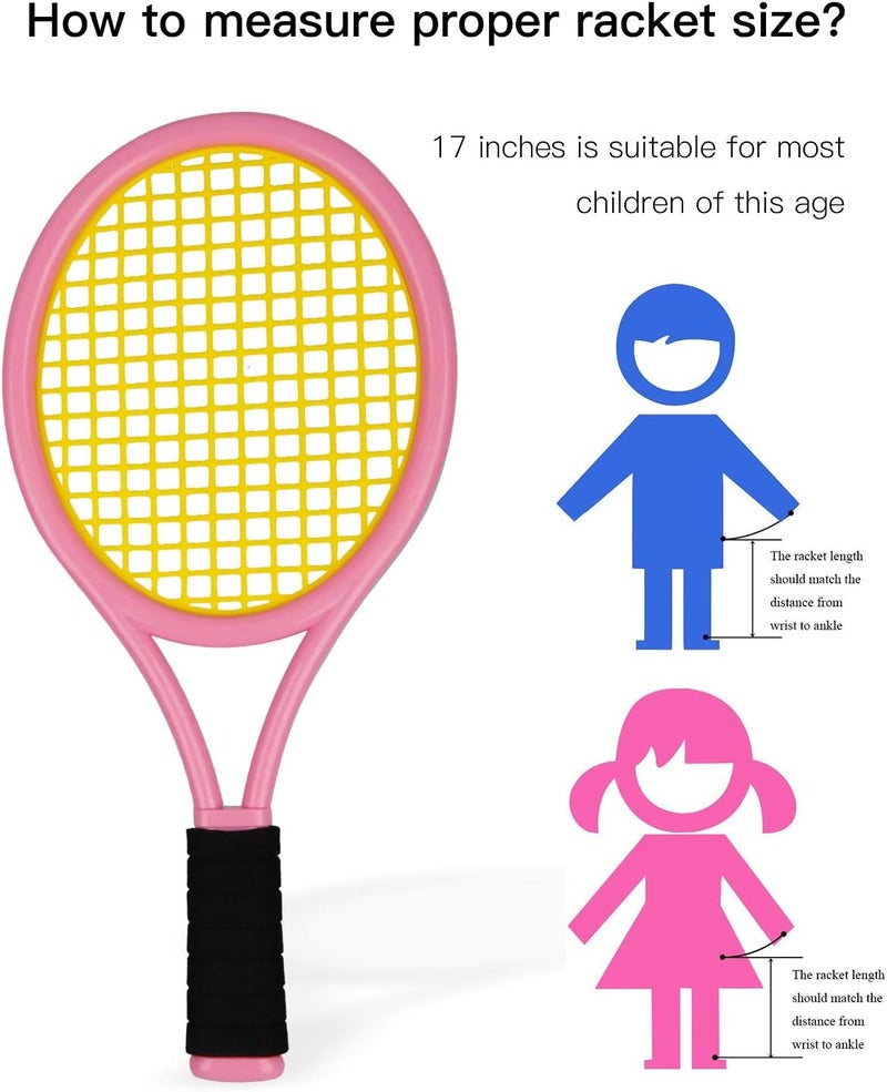 Crefotu Tennis Racket Set for Children,17 Inch Racquet with 1 Tennis Balls,4 Badminton Shuttlecocks and 3 Soft Balls for Toddler Indoor/Outdoor Sports - Image 5