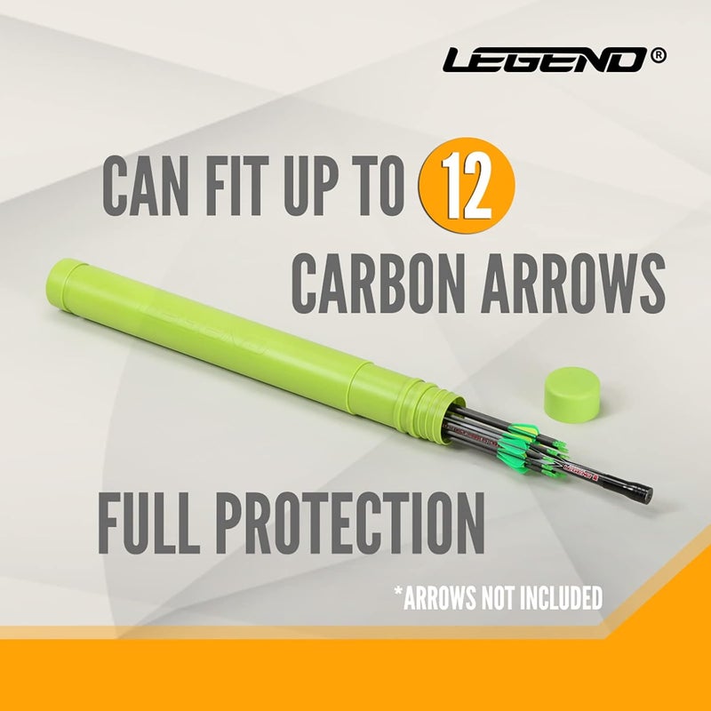 Legend Arrow Tube Case - Adjustable Holder for Hunting, Target Shooting - Extendable Design - Protective EVA Foam Separators Included - Archery Storage for 12 Carbon Arrows - Image 3