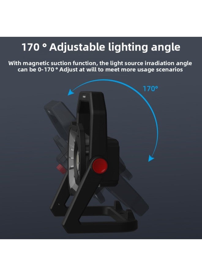 إسكدنيا ضوء العمل المحمول ضوء الطوارئ المحمول أدى شحن سعة كبيرة الإضاءة الهندسية في الهواء الطلق الكاشف الطاقة: Wj020-أسود وأصفر (باستثناء المغناطيس) + شاحن + صندوق ألوان - Image 1