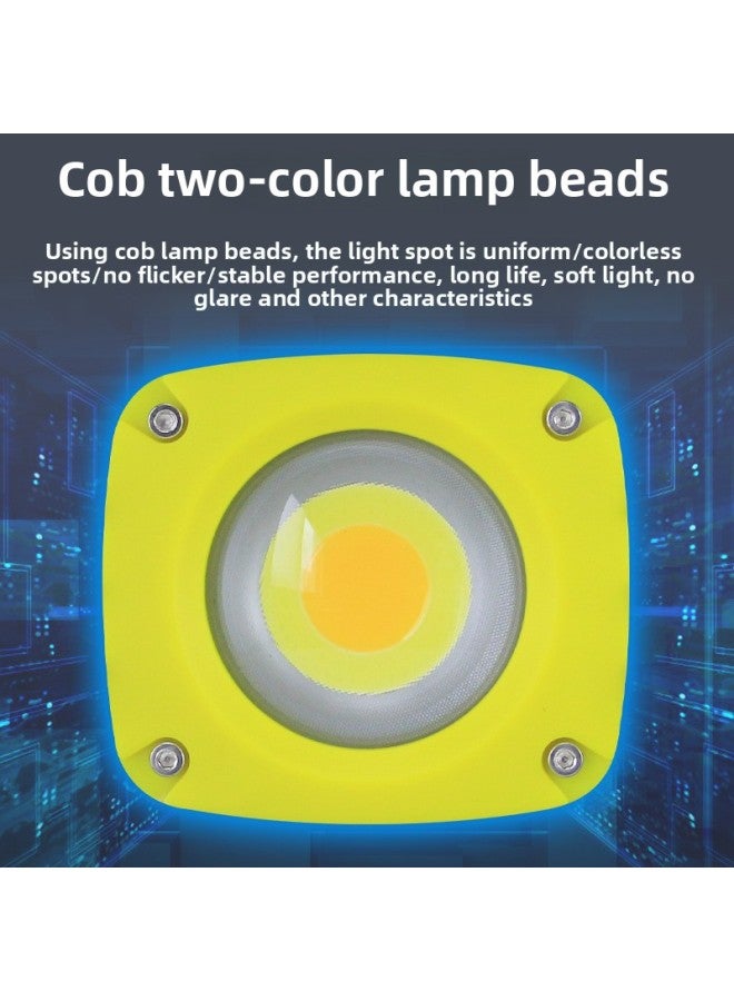 إسكدنيا ضوء العمل المحمول ضوء الطوارئ المحمول أدى شحن سعة كبيرة الإضاءة الهندسية في الهواء الطلق الكاشف الطاقة: Wj020-أسود وأصفر (باستثناء المغناطيس) + شاحن + صندوق ألوان - Image 3