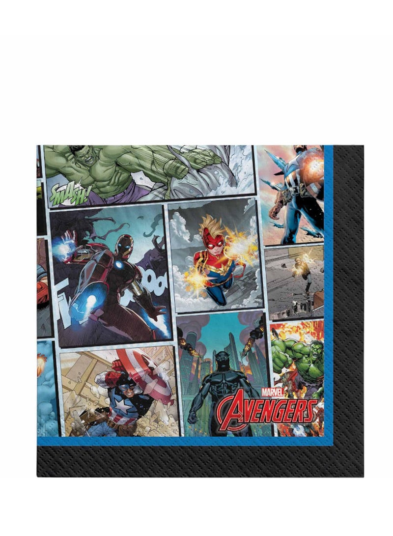 Amscan أيرون مان، 59 قطعة من أدوات المائدة لوازم الحفلات لـ 8 ضيوف، تشمل المناديل، الأطباق، الأكواب، أدوات المائدة، غطاء الطاولة، لافتة وبالون لـ 8 ضيوف - Image 4