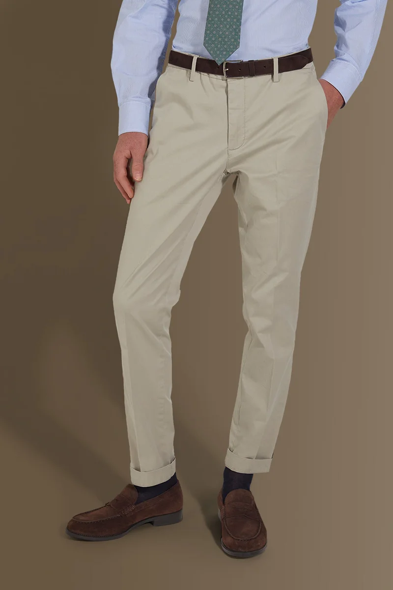 Doppelganger Grey Classic chino trousers - Pale Grey for Men | Best Price UAE