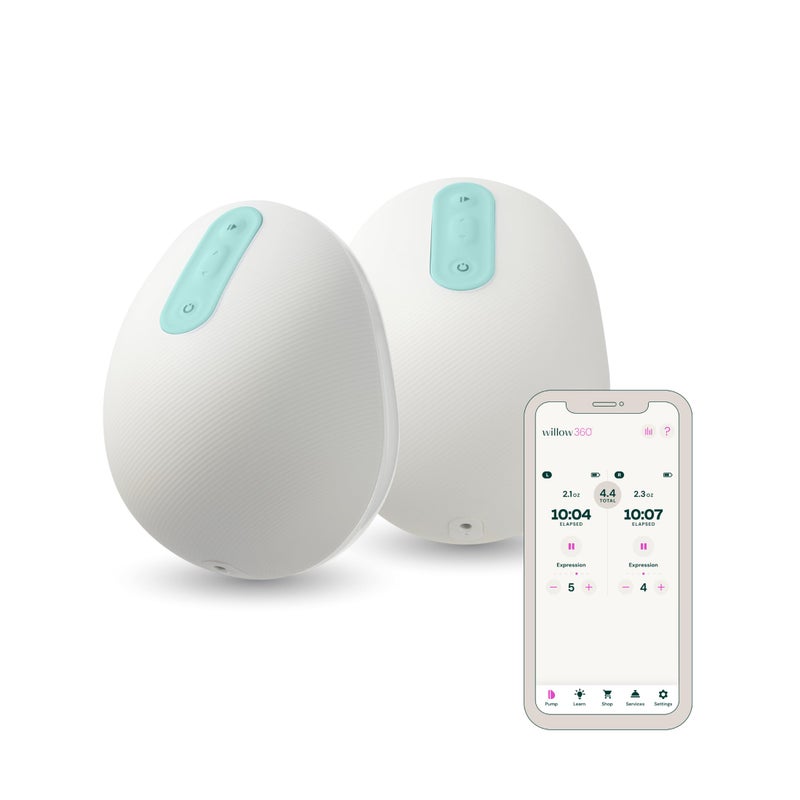 Willow 360 Wearable Breastfeeding Pump Hands Free Breast Pump The only LeakProof Wearable Breast Pump 7 Levels of Hospital Grade Suction Strength App Compatible Postpartum Essentials