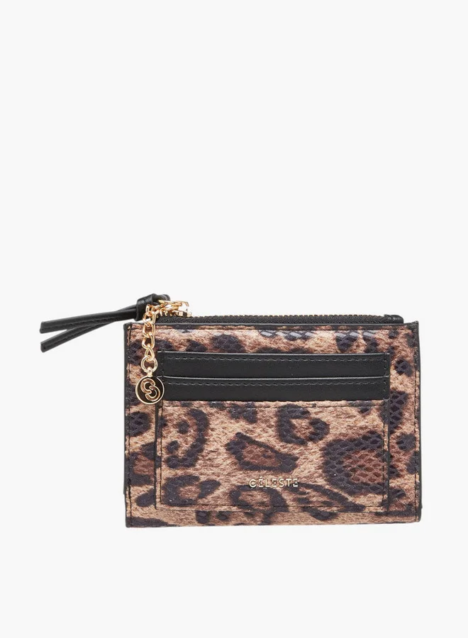 سيليست Animal Print Wallet with Zip Closure