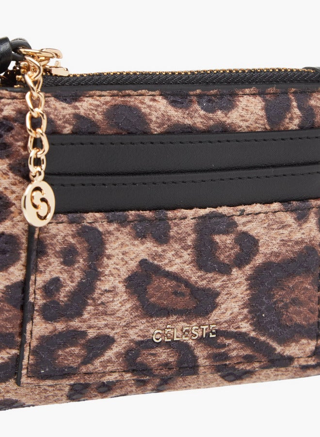 Celeste Animal Print Wallet with Zip Closure  - Image 3
