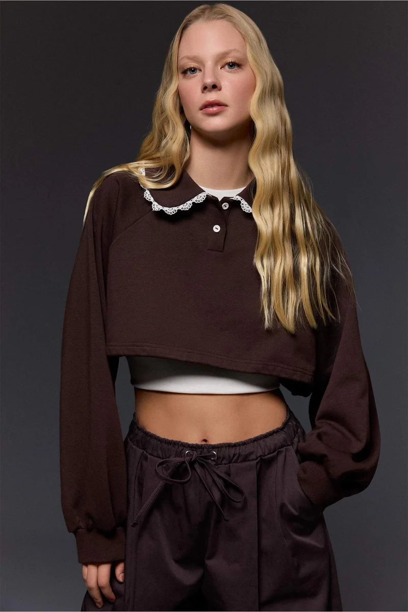 ديفاكتو Printed Long Sleeve Sweatshirt