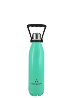 Atlasware Water Bottle with a Capacity of 750 ml, Stainless Steel Water Bottle that keeps Cold for 52 Hours and Keeps Heat for 28 Hours, Lemon Tiffany  - Image 1