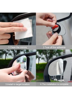 KASTWAVE Car Blind Spot Mirror, HD Convex Glass Angle Adjustable for Side Rearview Mirrors, Small Round Mirror, Fan Shaped Frameless Rotatable Wide Angle, for SUV, Truck, Vehicles Reversing (2PCS)  - Image 4