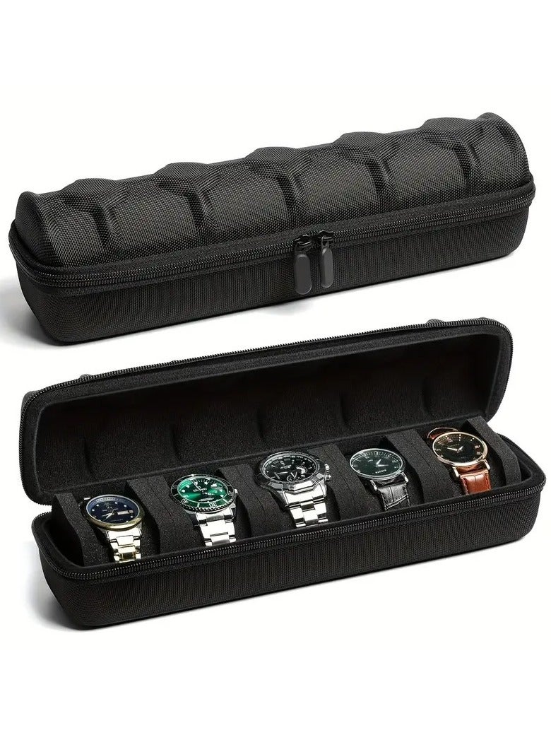 LIMOS Hard Watch Roll Organizer Case, Holds Up to 5 Watches, Waterproof, Shock-Proof, Lightweight Travel and Home Storage Case  - Image 2