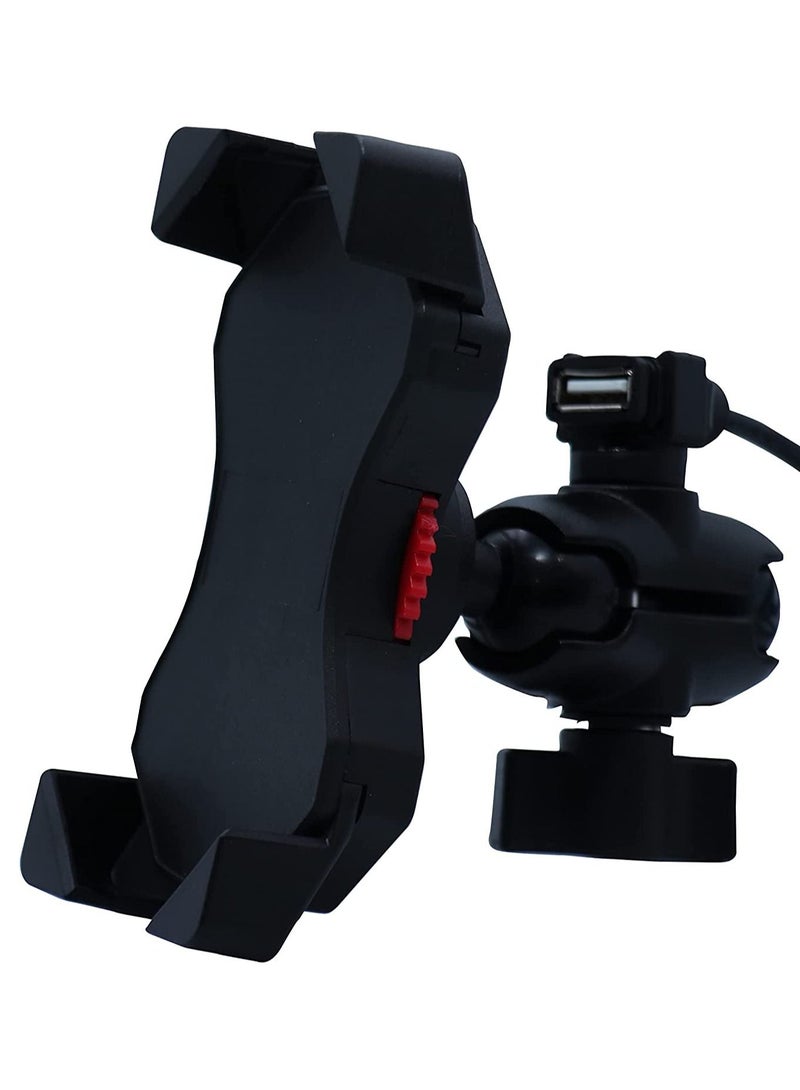 Generic Universal Smartphone Motorcycle Mount Mobile Holder , Cell Phone Holder with USB , KPH-UX-6-U - Image 4