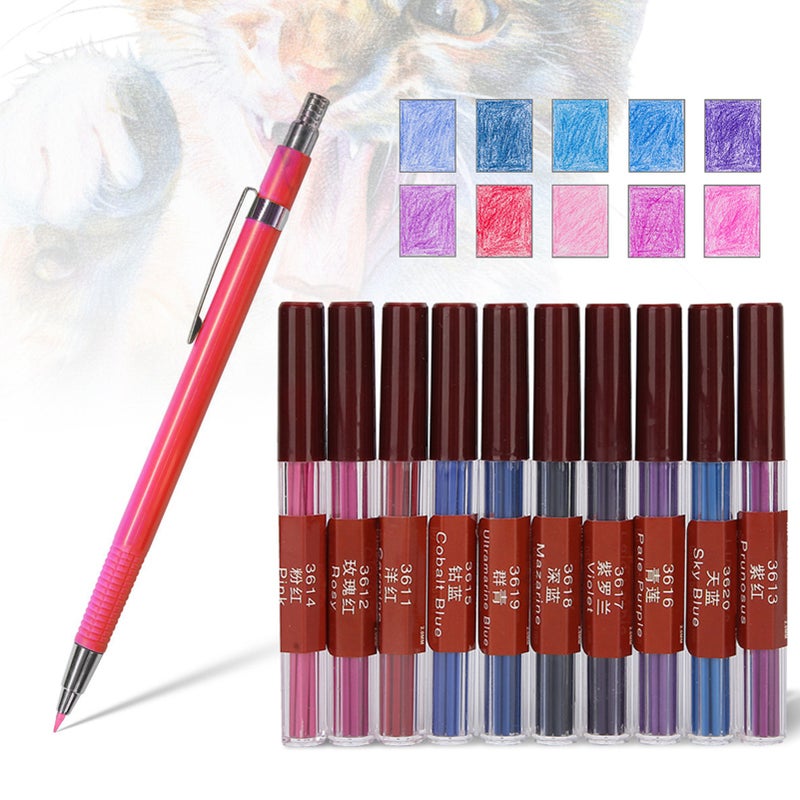 2.0mm Mechanical Pencil Leads - 10 Colorful Eco-Friendly Break-Resistant Refills With Portable Storage Cylinder for Artists and Drawing Enthusiasts - Image 4