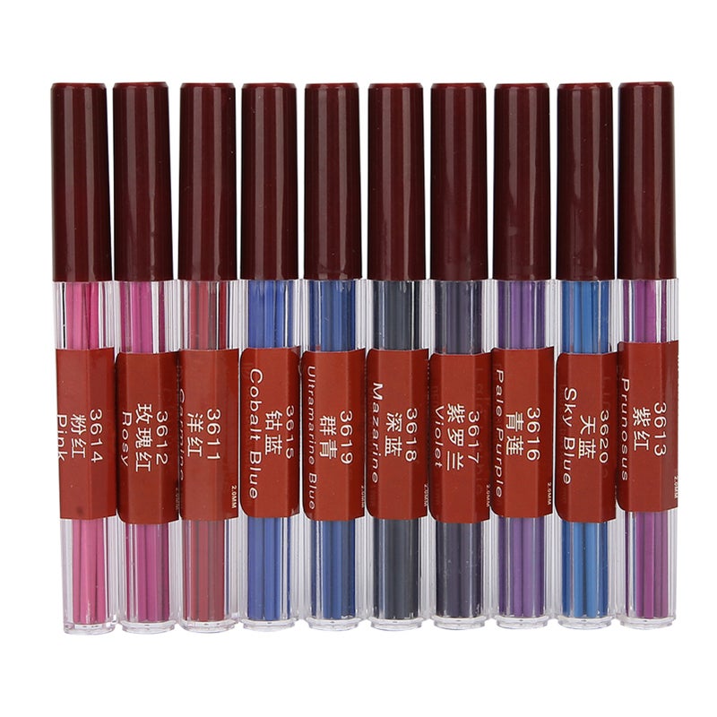 2.0mm Mechanical Pencil Leads - 10 Colorful Eco-Friendly Break-Resistant Refills With Portable Storage Cylinder for Artists and Drawing Enthusiasts - Image 1
