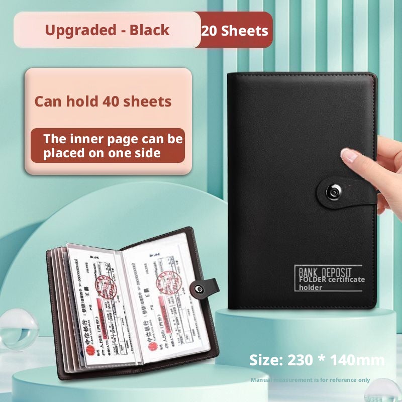New Password Lock Deposit Ticket Holder, PU Leather, 48/40 Card Capacity, Multiple Colors - Image 4