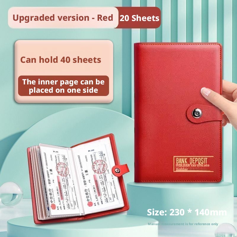 New Password Lock Deposit Ticket Holder, PU Leather, 48/40 Card Capacity, Multiple Colors - Image 5