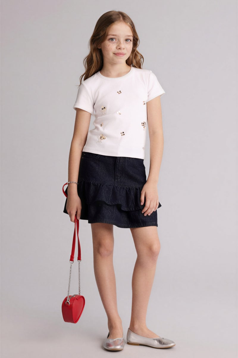 DeFacto White Girl Girl Short Sleeve T-Shirt Casual - Image 2