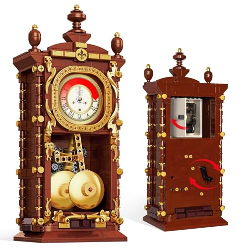 Loyratche Vintage Retro Swing Clock Building Set Pendulum Clocks Building Block Toys with Functional Mechanical Model Kit Compatible with Lego Home Decor Gift for Adults Teens 14 751 PCS - Image 1