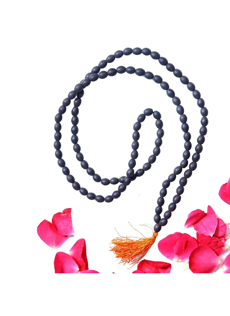 anciently Anciently 100% Natural Unpolished Karungali Malai Original Oval Beads | Karungali Malai Oval Beads 8x10mm - Natural Black Ebony Wood  - Image 1