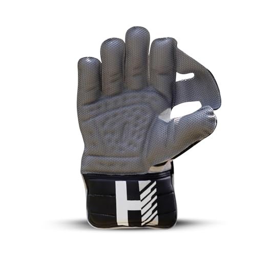 Heega Choice of Champion Heega Heritage Leather Cricket Wicket Keeping Gloves for Professional Players | Durable Construction, High-Density Finger Protection, Ergonomic Design for Enhanced Flexibility and Comfort Black Men - Image 3
