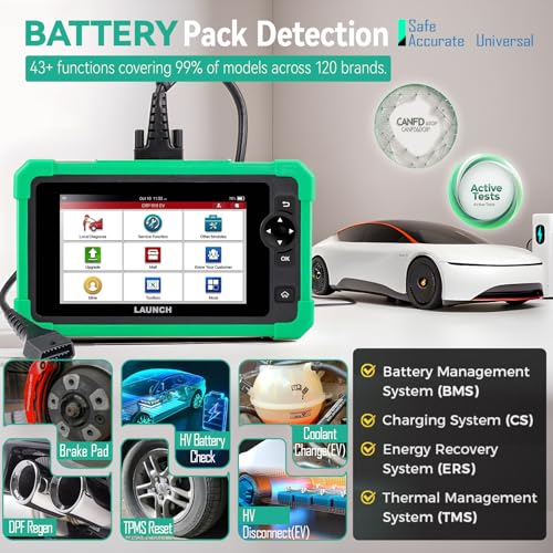 LAUNCH CRP919 New Energy Vehicle Scanner, EV Scan Tool with All System, ECU Coding, Bidirectional Control, 43 Service, CANFD and DOIP, 2 Yers Free Update - Image 4