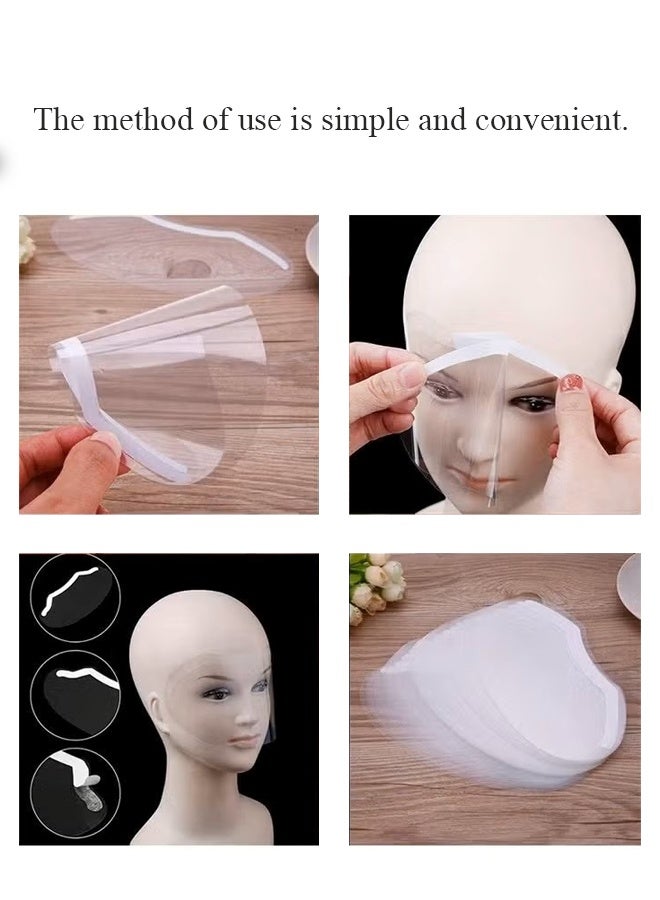 50-Piece Disposable Face Sheilds Shower Eye Shield, Transparent Plastic Hairspray Shield Face Visors, Makeup Protector Cover for Eyelash Extensions Hair Cutting - Image 5