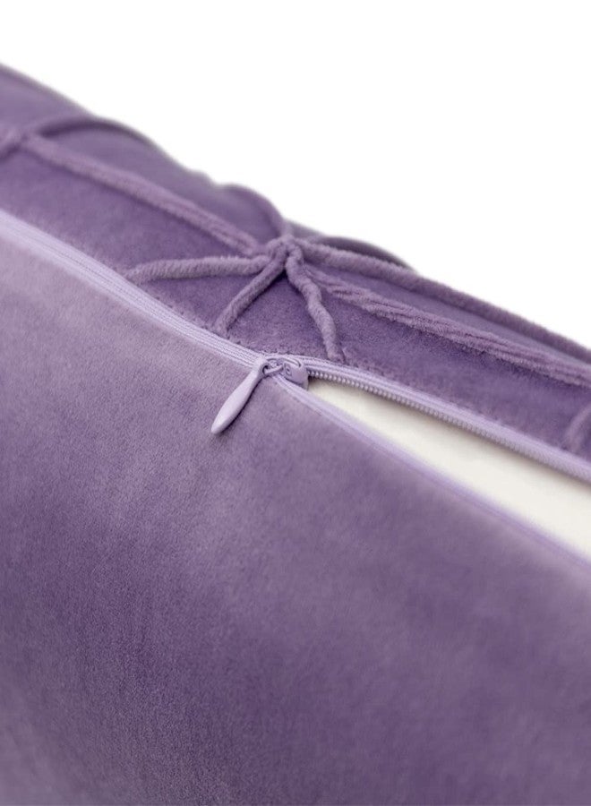JWH Velvet Throw Pillow Cover Decorative Geometric Pillow Case Soft Pillowcase Plush Cushion for Bed Couch Bedroom Car 14x24 Inch Purple Lilac - Image 4