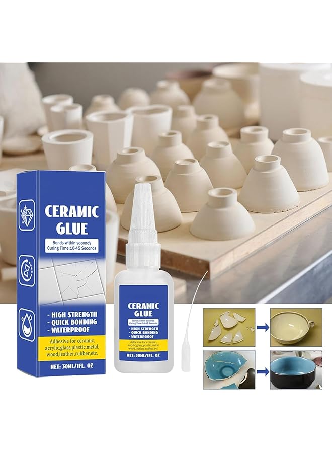 erorex Ceramic Repair Glue Pottery Glue Adhesive High Temperature Resistant Ceramic Glue To Repair Pottery No Odor After Curing Strong Adhesive Pottery Repair Glue Transparent Adhesive For Glass - Image 4
