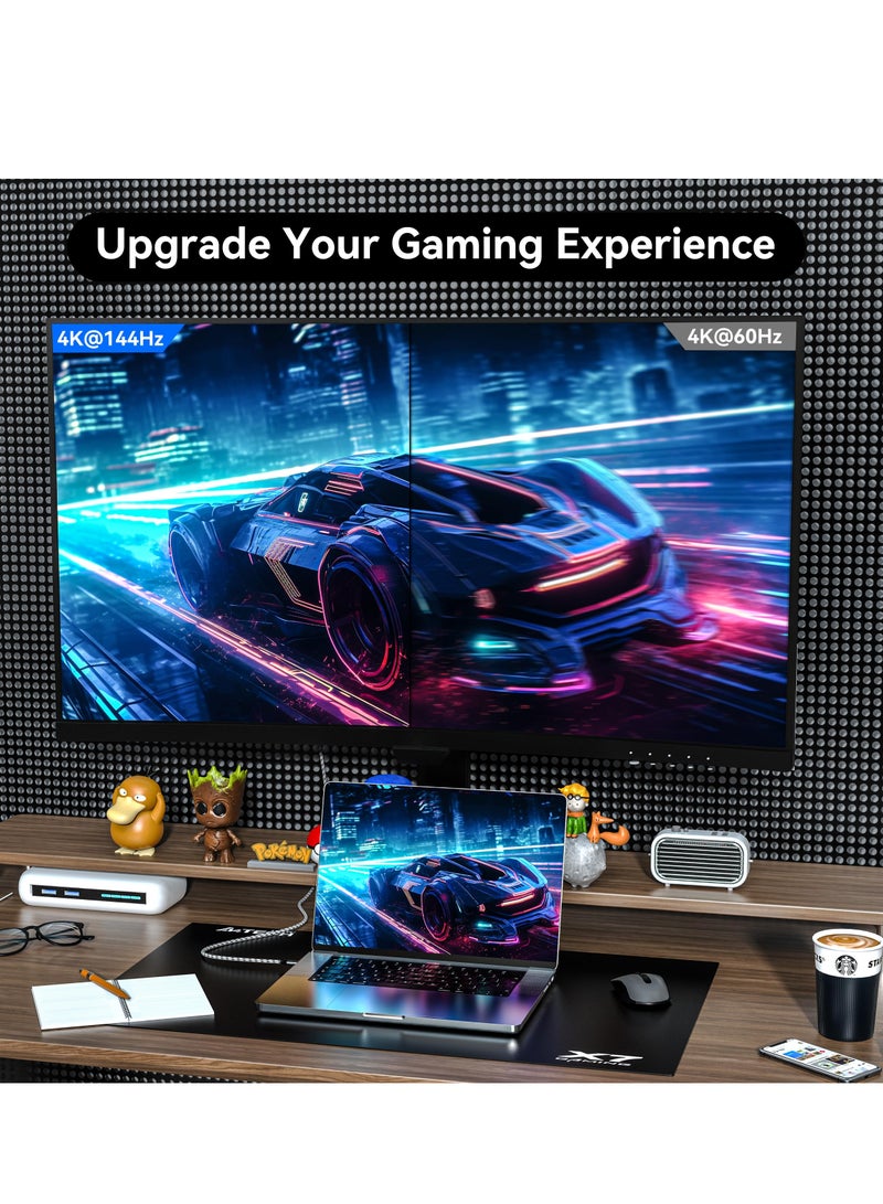 USB C to DisplayPort 1.4 Cable, (8K@60Hz, 4K@165Hz/144Hz/120Hz) Non-Bidirectional Type C to DP Cable 6.6FT/2M 32.4Gbps 1.4 HBR3 Alt Mode Video Adapter for MacBook Pro Mac Mini, XPS 15  - Image 3