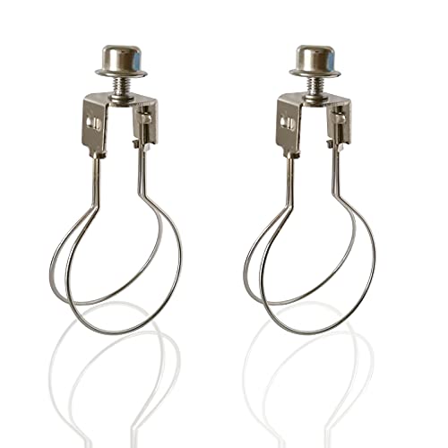 HSIULMY Lamp Shade Clip On Bulb, 2 Pack Clip On Lampshade Adapter Kit, Light Shade Adapter Universal Lamp Shade Holder for Table & Floor Lights, Secure Fit Bulb Clip Adapters (Silver) - Image 1