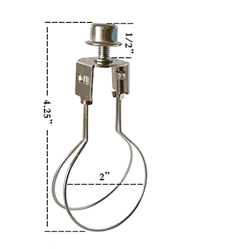 HSIULMY Lamp Shade Clip On Bulb, 2 Pack Clip On Lampshade Adapter Kit, Light Shade Adapter Universal Lamp Shade Holder for Table & Floor Lights, Secure Fit Bulb Clip Adapters (Silver) - Image 3