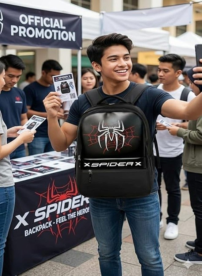 BUYEASY Spider Design Laptop Backpack for Men & Women | Water Resistant School & College Bag with Multi Compartments | Lightweight Durable Travel Backpack for 15.6 Inch Laptop | Stylish Black 30L - Image 3