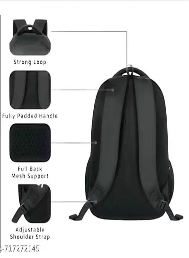 BUYEASY Spider Design Laptop Backpack for Men & Women | Water Resistant School & College Bag with Multi Compartments | Lightweight Durable Travel Backpack for 15.6 Inch Laptop | Stylish Black 30L - Image 4