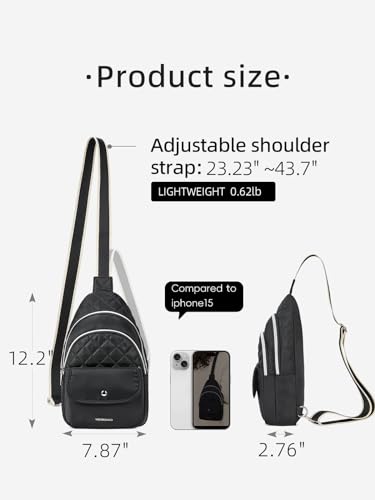 WESTBRONCO Crossbody Sling Bags for Women Large Nylon Travel Purse,Quilted Sling Backpack for Casual Daily - Image 4