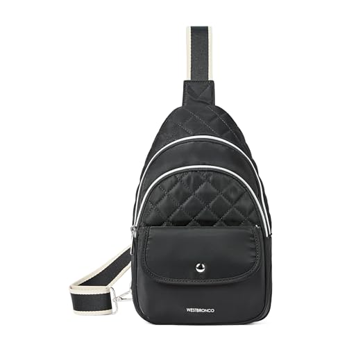 WESTBRONCO Crossbody Sling Bags for Women Large Nylon Travel Purse,Quilted Sling Backpack for Casual Daily - Image 1