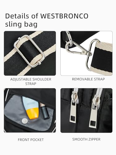 WESTBRONCO Crossbody Sling Bags for Women Large Nylon Travel Purse,Quilted Sling Backpack for Casual Daily - Image 5
