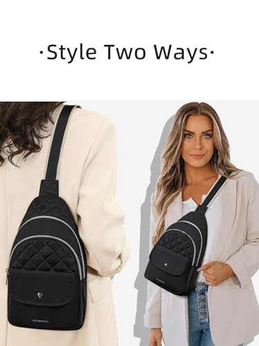 WESTBRONCO Crossbody Sling Bags for Women Large Nylon Travel Purse,Quilted Sling Backpack for Casual Daily - Image 2