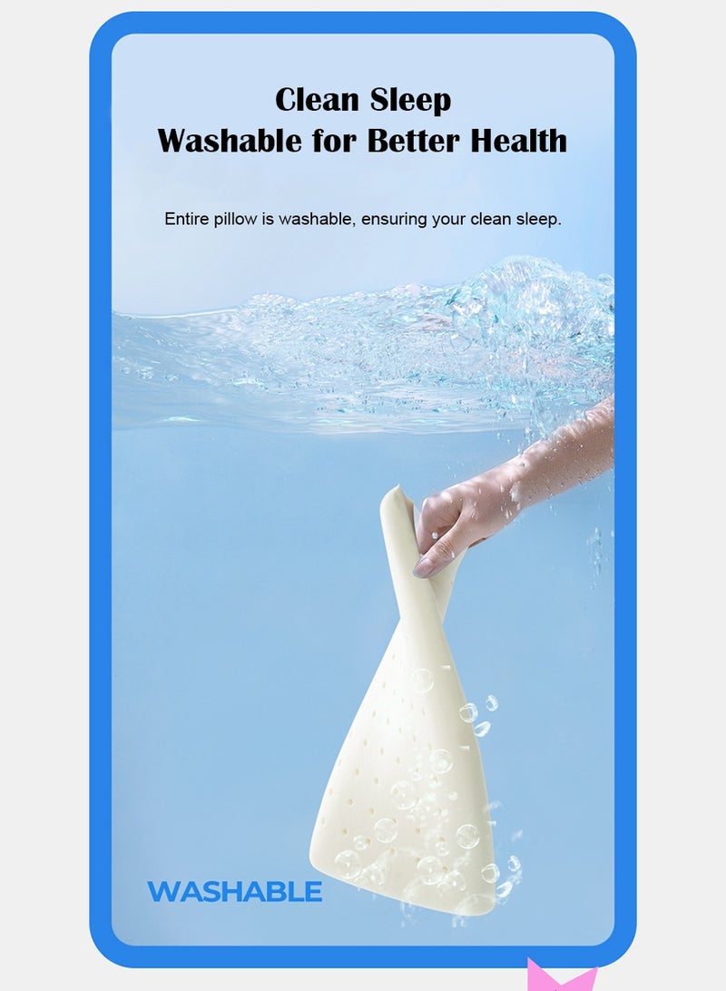وسادة طفل رغوة الذاكرة القابلة للغسيل مع غطاء طارد للبعوض والتبريد التنفسي. الحماية البدنية للنوم السلمي ودعم الرقبة (الطفل الصغير الإصدار الأزرق) - Image 1